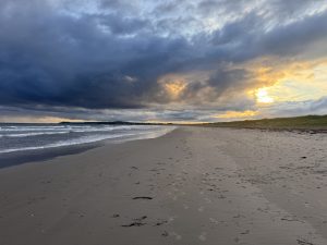 Sunset with some rain in the distance