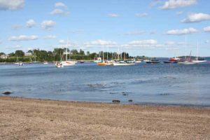 Freda Beach with Sail Boats